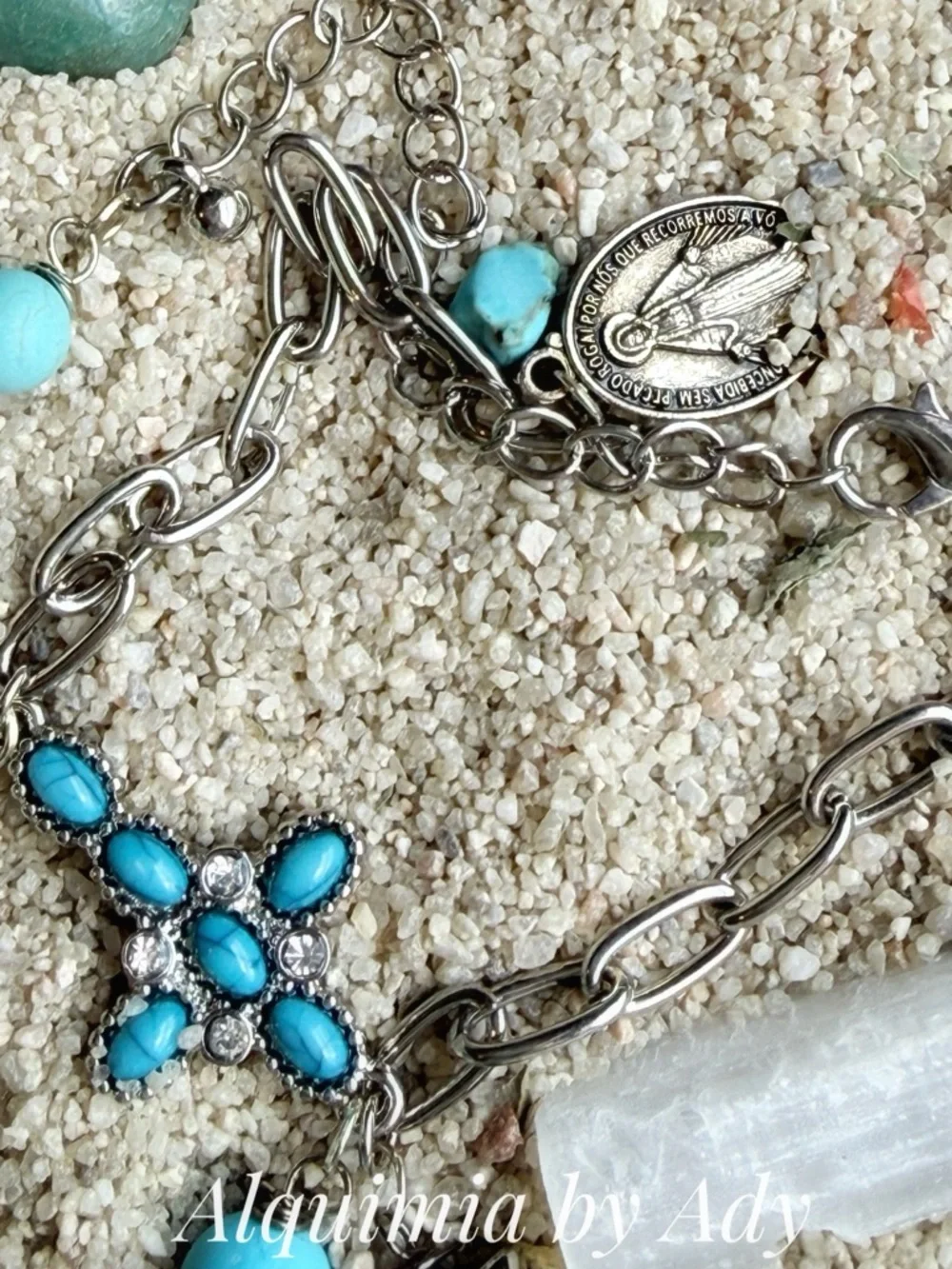 WALKING ON SHELLS 🐚 Turquoise and Silver Charm Bracelet